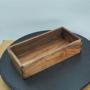Handcrafted Black Walnut Wood Box: Dovetail Joint Organizer