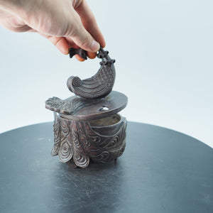Hand Carved Copper Phoenix Box: Elegant Jewelry Storage