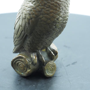 Pure Copper Owl Figurine, Detective Owl with Envelope and Newspaper, Intricate Handcrafted Ornament