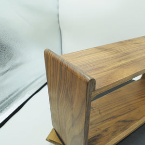 Minimalist Walnut Wood Display Shelf, Handmade Solid Black Walnut Rack, Modern Desktop Storage Organizer
