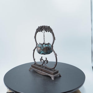 Copper Double Dragon Incense Burner: Hanging Lotus Plate Censer