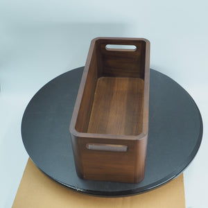 Handmade Black Walnut Wood Storage Box, Minimalist Organizer Bin