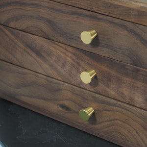 Japanese Black Walnut Jewelry Organizer, 3-Layer Velvet Drawers, Large Capacity Storage Box