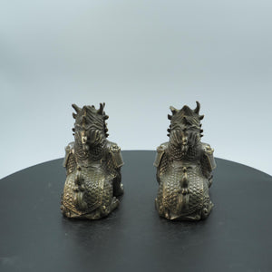 Pair of Pure Copper Kylin Ornaments, Auspicious Wealth and Home Protection Mythical Beasts