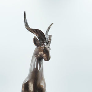 Purple Copper Antelope Figurine, Leadership Decor, Pure Copper Sculpture