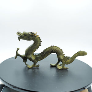 Bronze Dragon Grasping Pearl Statue: Antique Style Feng Shui Ornament
