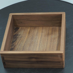 Handmade Solid Walnut Wood Box, Desk Tray Organizer