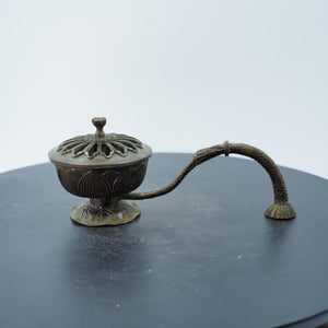 Hammered Copper Lotus Incense Burner: Antique Style Seedpod Design