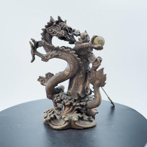 Copper Guan Yu Statue: Feng Shui Wealth God Caishen, Dragon Figurine