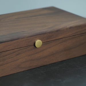 Handcrafted Black Walnut Keepsake Box with Brass Knob