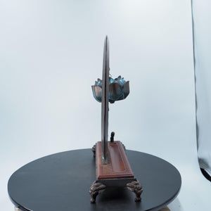 Antique Style Copper Incense Burner: Chang'e Moon Fairy Lotus Design