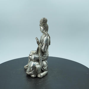 Antique Style Pure Copper Samantabhadra Bodhisattva Statue with Elephant Mount, Copper Craft Ornament
