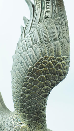 Hand-Carved Brass Eagle statuewith Grand Vision Design, Majestic Eagle Decorative Gift