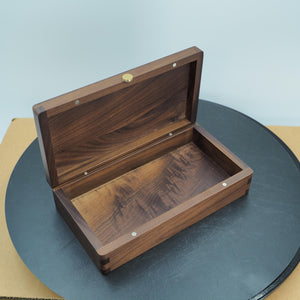 Handcrafted Black Walnut Keepsake Box with Brass Knob