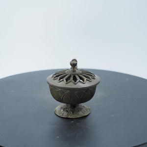 Hammered Copper Lotus Incense Burner: Antique Style Seedpod Design