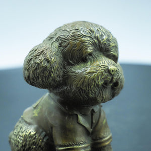 Miniature Brass Poodle Figurine, Adorable Collectible Pet Ornament, Exquisite Small Animal Decoration