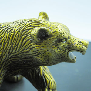 Brass Polar Bear Figurine, Detailed Fur Texture, Majestic and Powerful Pose