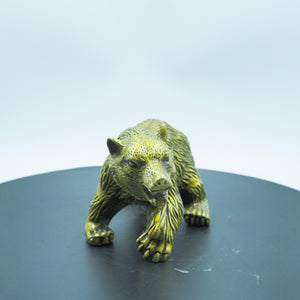 Brass Polar Bear Figurine, Detailed Fur Texture, Majestic and Powerful Pose