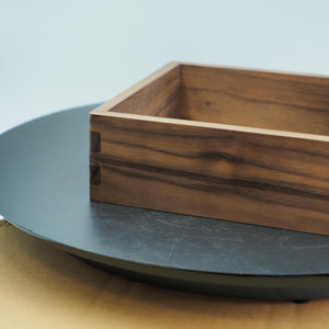 Handmade Solid Walnut Wood Box, Desk Tray Organizer