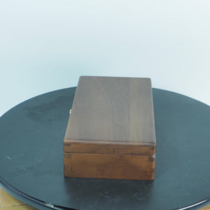 Premium 6-Compartment Black Walnut Desktop Organizer, Adjustable Divider Storage Box