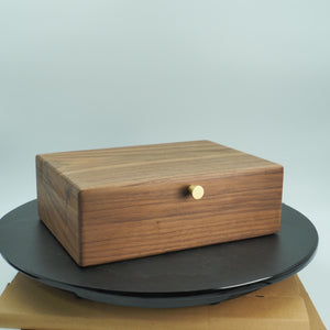 Black Walnut Jewelry Box, Double-Layer Multi-Compartment Storage for Necklaces, Watches & Rings