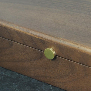 Premium 6-Compartment Black Walnut Desktop Organizer, Adjustable Divider Storage Box