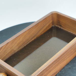 Walnut Glass Tray, Handmade Wooden Display Box, Elegant Tabletop Organizer
