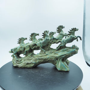 Pure Copper Eight Steeds Majestic Galloping Horse Figurine, Grand and Powerful
