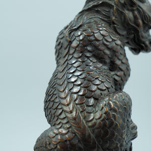 Pure Brass Kylin Statue, Water Absorbing Mythical Beast, Pillar Style Water Avoidance Guardian