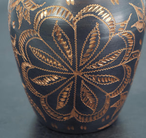 Handcrafted Copper Storage Jar with Elegant Floral Pattern, Unique Home Decor & Functional Storage