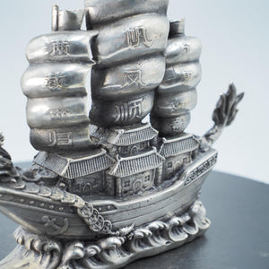 Copper Dragon-Head Ship: Feng Shui Sailing Boat Ornament