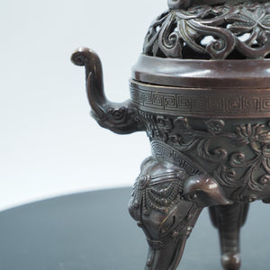 Vintage Elephant Incense Burner: Auspicious Aromatherapy Tripod Ding