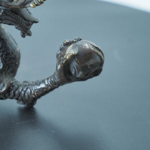 Brass Dragon Ornament: Antique Style Han Dynasty Dragon Grasping Pearl