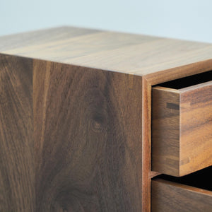 Handcrafted Black Walnut 3-Drawer Box, Solid Wood Desktop Organizer