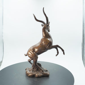 Purple Copper Antelope Figurine, Leadership Decor, Pure Copper Sculpture