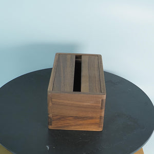 Handmade Solid Walnut Tissue Box Cover, Minimalist Wood Decor