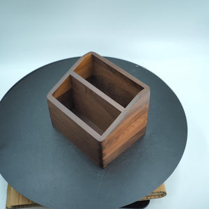 Handmade US Black Walnut Remote Holder, Wooden Office Organizer