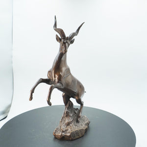 Purple Copper Antelope Figurine, Leadership Decor, Pure Copper Sculpture