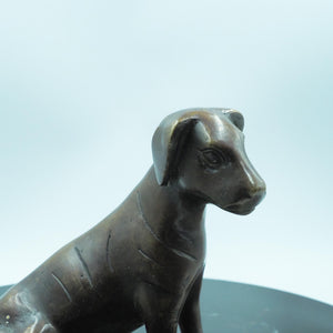 Antique Style Bronze Watchdog Sculpture: Loyal Guardian Dog Figurine