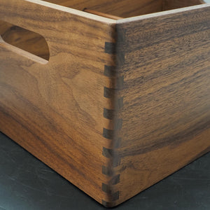 Black Walnut Storage Basket, Household Divider Organizer Box, Handled Cosmetic & Misc Storage