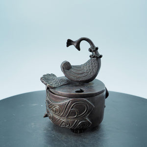 Hand Carved Copper Phoenix Box: Elegant Jewelry Storage