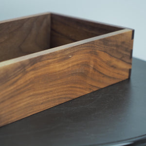Handcrafted Black Walnut Wood Box: Dovetail Joint Organizer