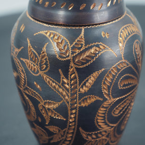 Handcrafted Copper Storage Jar with Elegant Floral Pattern, Unique Home Decor & Functional Storage