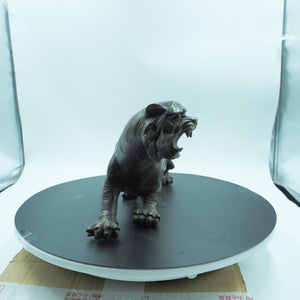 Grotesque Bronze Copper Roaring Tiger Figurine, Ferocious Antique Tiger Ornament