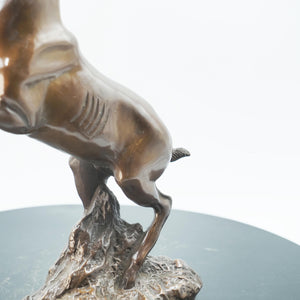 Purple Copper Antelope Figurine, Leadership Decor, Pure Copper Sculpture