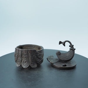 Hand Carved Copper Phoenix Box: Elegant Jewelry Storage