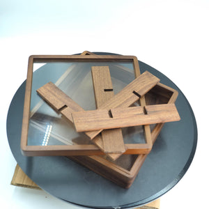 Black Walnut Watch Storage Box, Glass Lid, 9-Grid Organizer, Luxury Wooden Display Case