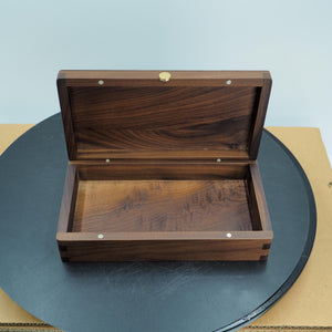 Handcrafted Black Walnut Keepsake Box with Brass Knob