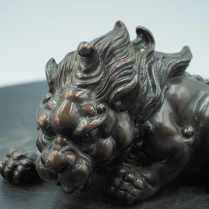 Pure Copper Pixiu, Single-Horned Auspicious Beast, Antique Collectible Pair Paperweight Gift