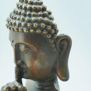 Pure Copper Silent Meditation Shakyamuni Buddha Statue, Zen-inspired Buddha Figurine
